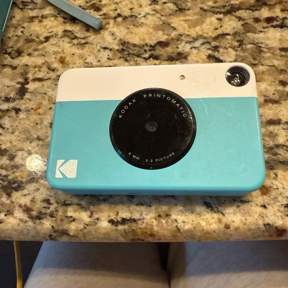 Kodak Printomatic Blue and White Camera